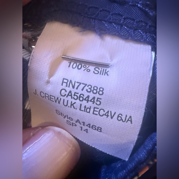 J. Crew Collection 100% Silk Dress Pants Coral Navy Floral Abstract Print Sz 2 - Picture 11 of 15